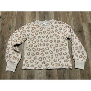 PINK ROSE Sweater, Women's Size Small, Brown, Pullover, Crew Neck